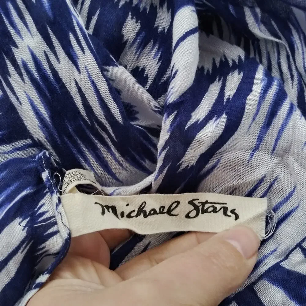 Michael Stars ZUL Brushed Batik Scarf Cape Duster Swim Cover-up Shrug Size OS